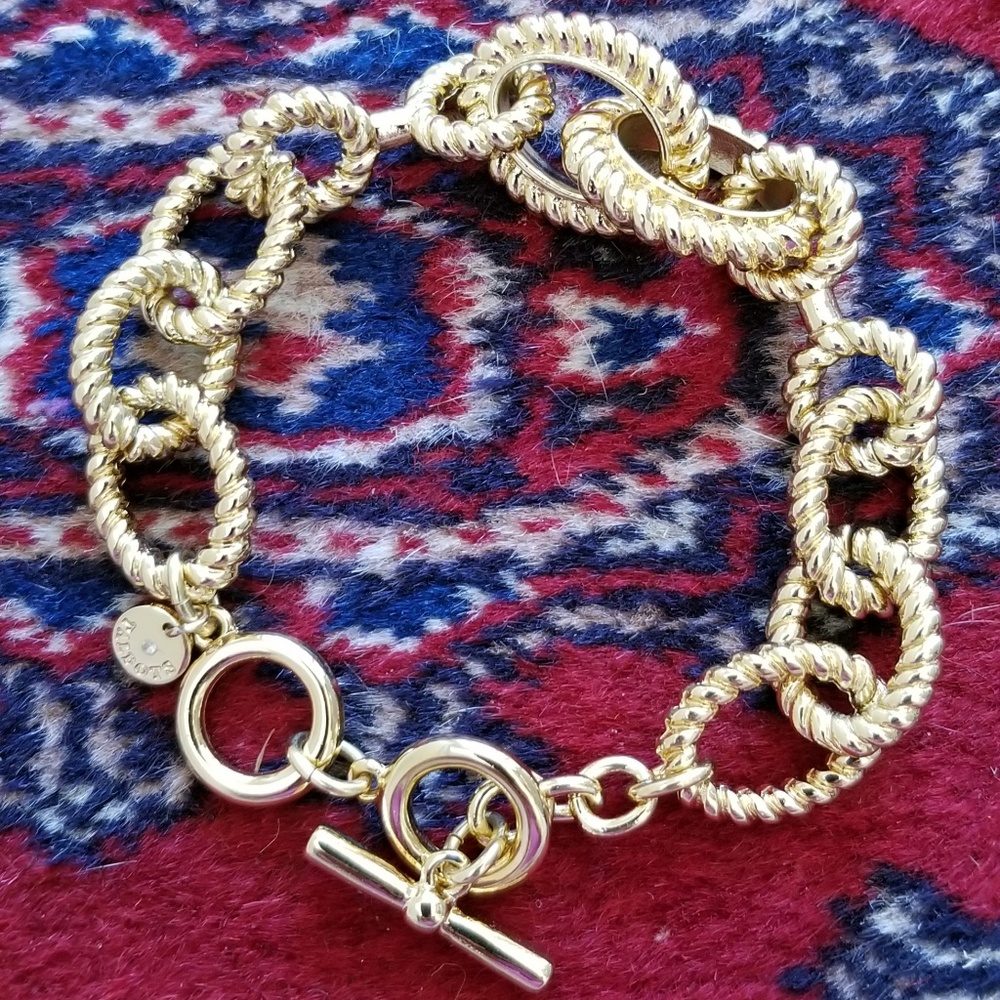 Talbots Heavy Gold Tone Toggle Bracelet